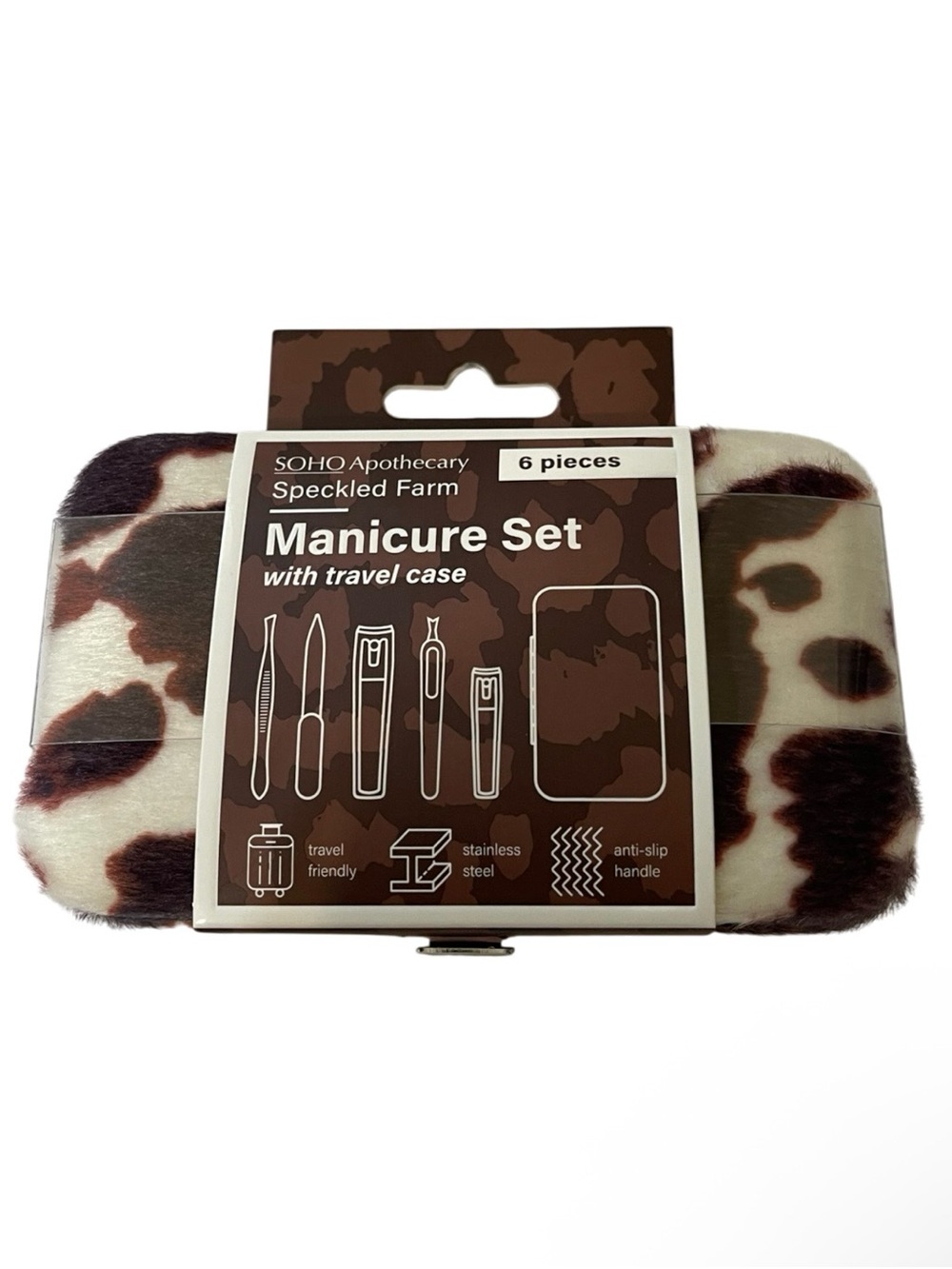SOHO Apothecary Speckled Farm Cow Print 6-Piece Manicure Set - NWT **